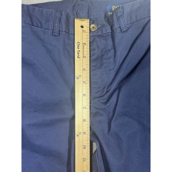 Polo Ralph Lauren Chino Pants Women's 14 Navy Blue Low Rise Ankle Length Zip Fly - Picture 6 of 8